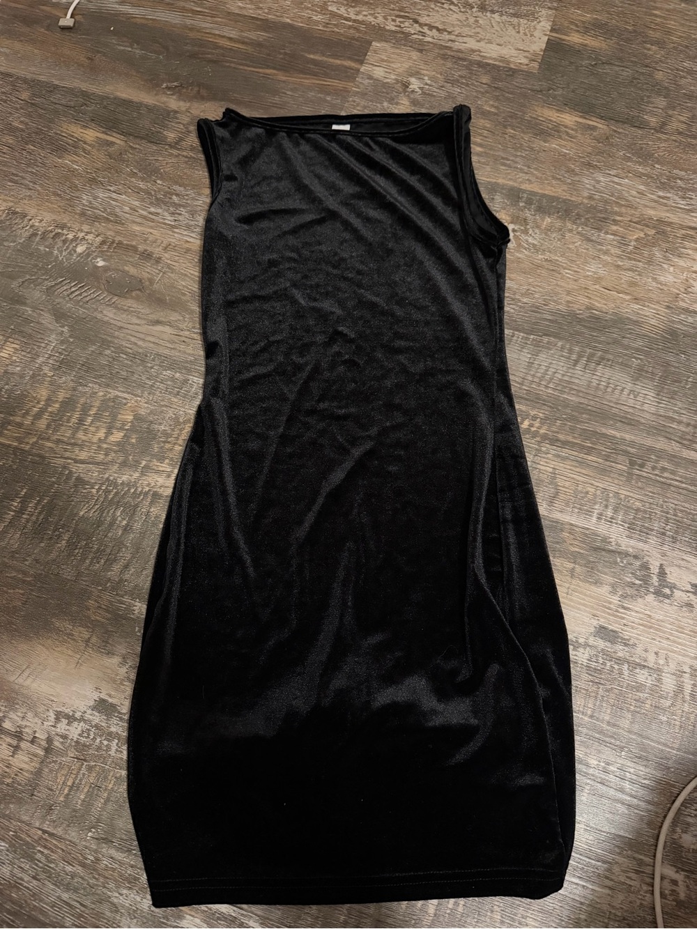 SHEIN Black Velvet Sleeveless Mini Dress